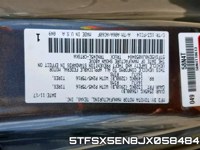 5TFSX5EN8JX058484 фото 2