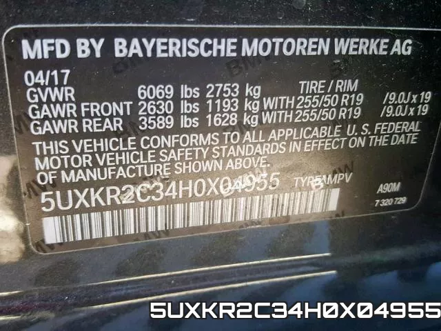 5UXKR2C34H0X04955 фото 2