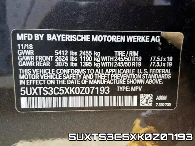 5UXTS3C5XK0Z07193 фото 2