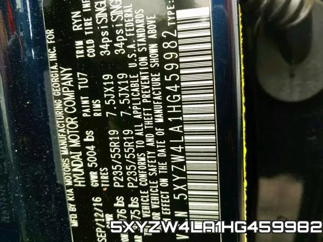 5XYZW4LA1HG459982 фото 2