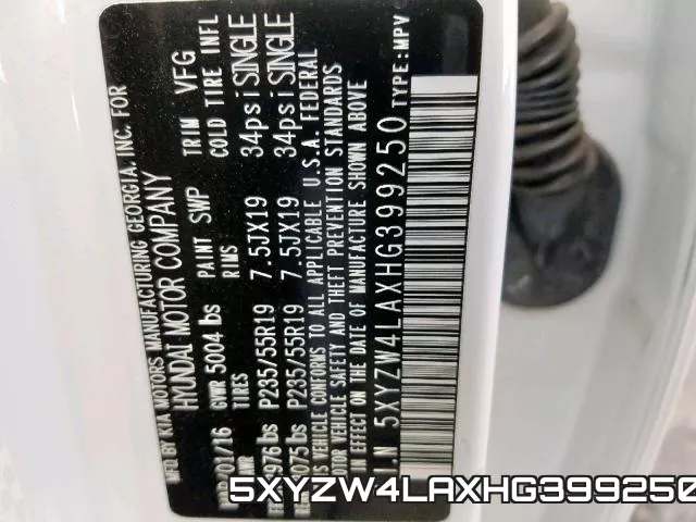 5XYZW4LAXHG399250 фото 2