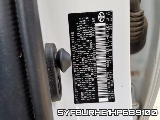 5YFBURHE1HP689100 фото 2