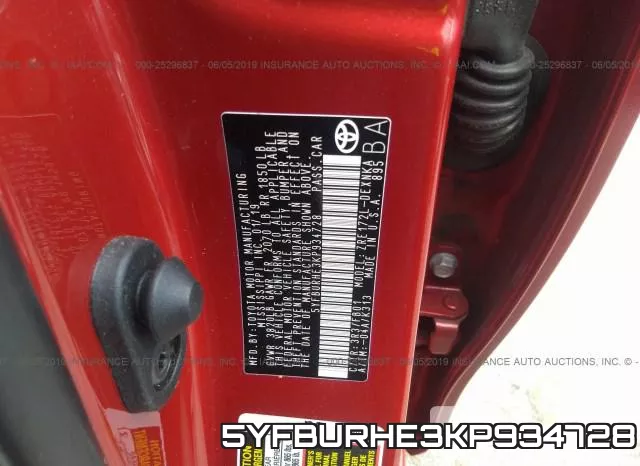 5YFBURHE3KP934728 фото 10