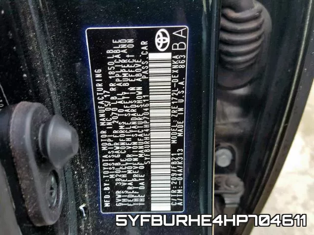 5YFBURHE4HP704611 фото 2