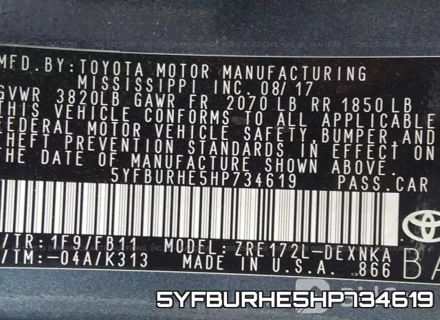 5YFBURHE5HP734619 фото 10