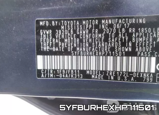 5YFBURHEXHP711501 фото 10