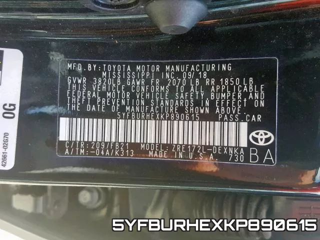 5YFBURHEXKP890615 фото 2