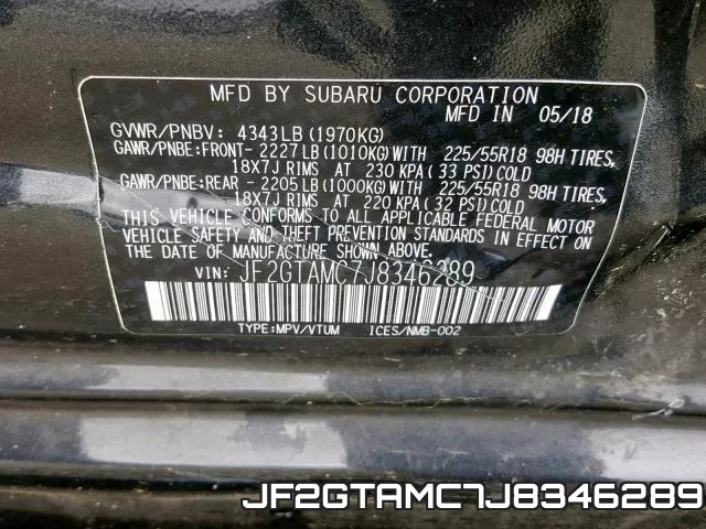 JF2GTAMC7J8346289 фото 2