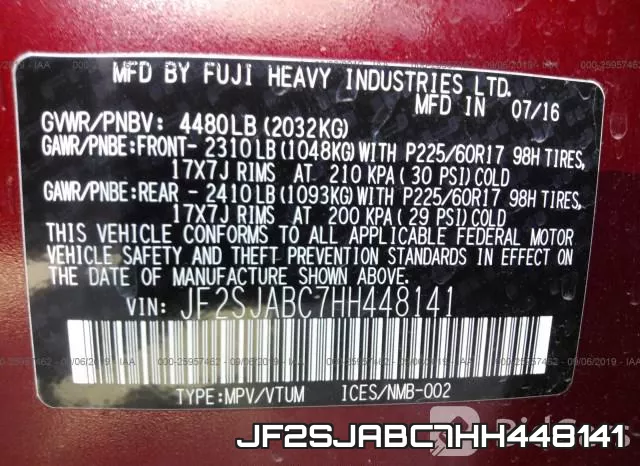 JF2SJABC7HH448141 фото 10