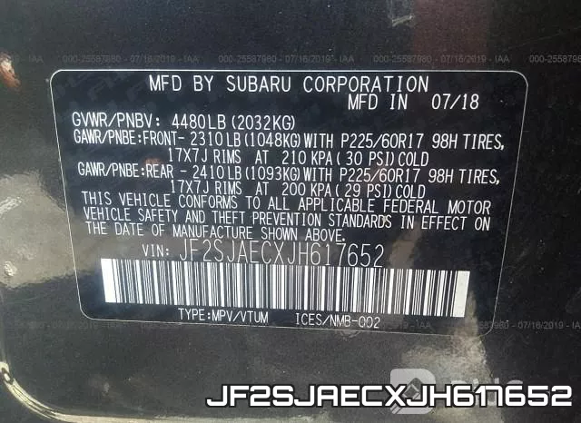JF2SJAECXJH617652 фото 10