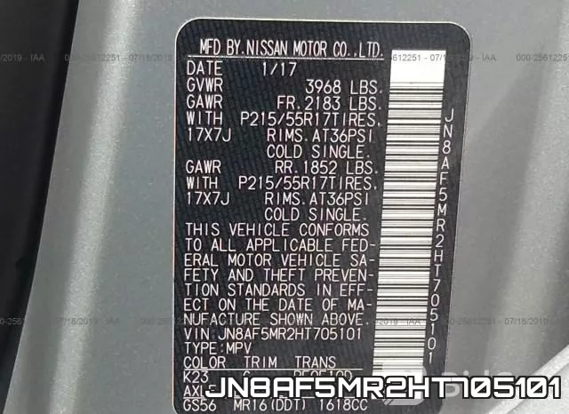 JN8AF5MR2HT705101 фото 10