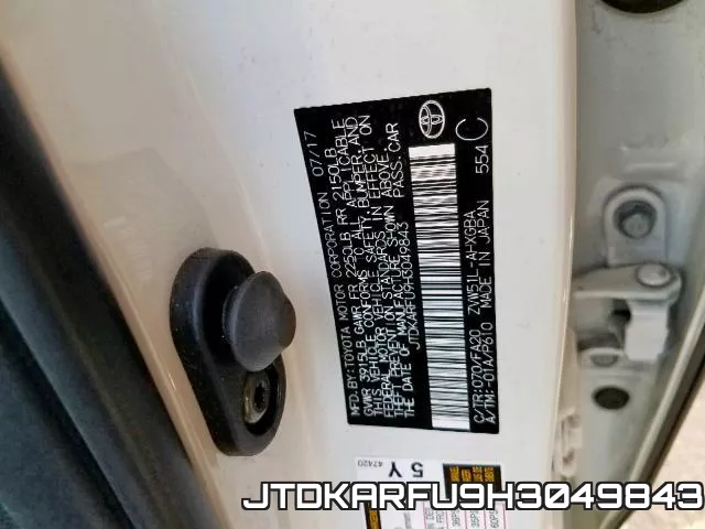 JTDKARFU9H3049843 фото 2