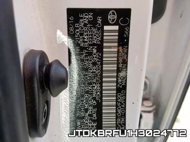 JTDKBRFU1H3024772 фото 2