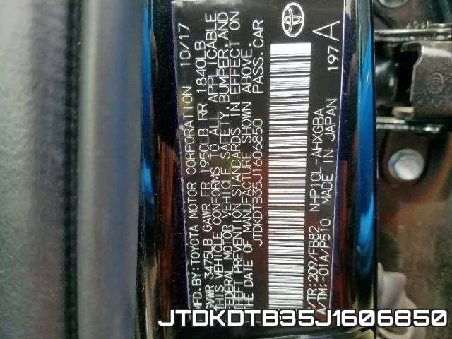 JTDKDTB35J1606850 фото 2