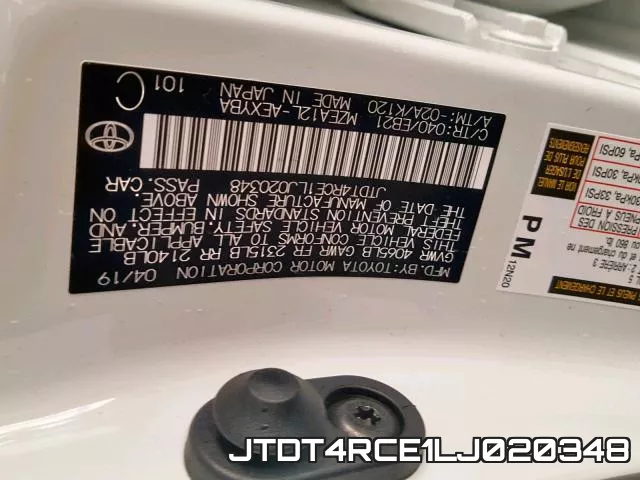 JTDT4RCE1LJ020348 фото 2
