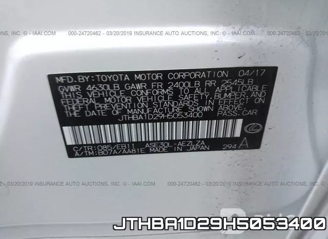 JTHBA1D29H5053400 фото 10