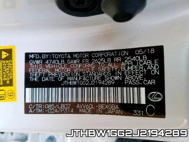JTHBW1GG2J2194289 фото 2