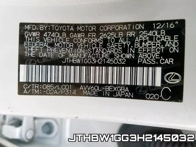 JTHBW1GG3H2145032 фото 2