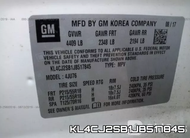 KL4CJ2SB1JB517845 фото 10