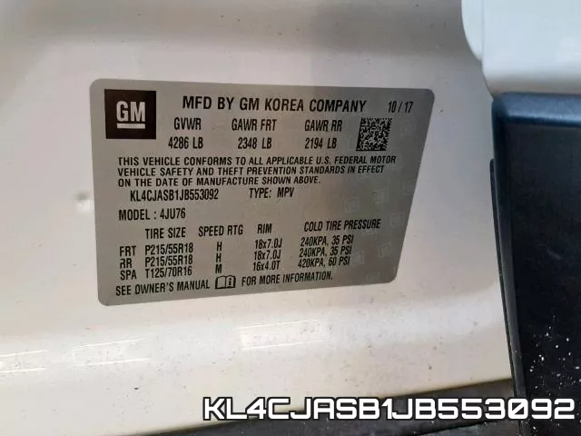 KL4CJASB1JB553092 фото 2