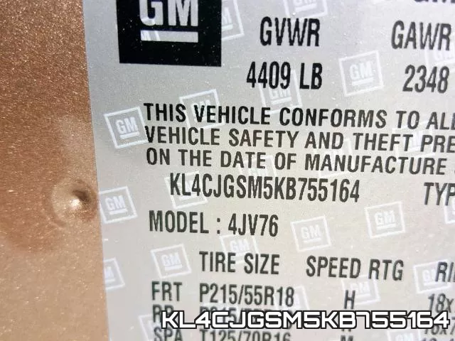 KL4CJGSM5KB755164 фото 2