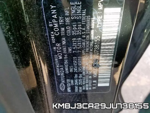 KM8J3CA29JU738155 фото 2