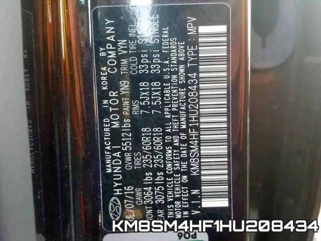 KM8SM4HF1HU208434 фото 2