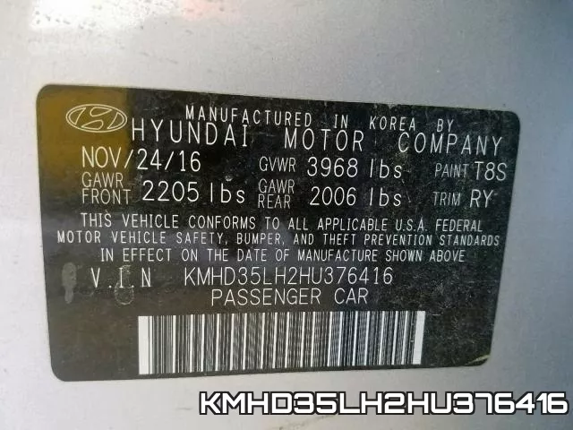 KMHD35LH2HU376416 фото 2