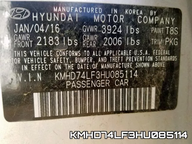 KMHD74LF3HU085114 фото 2