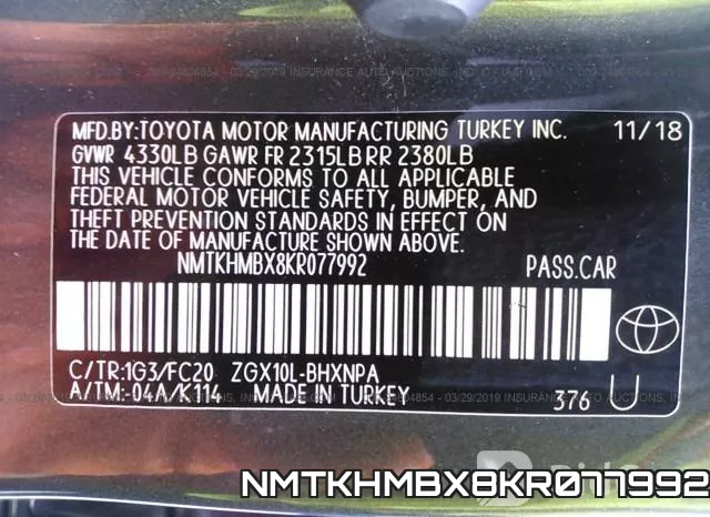 NMTKHMBX8KR077992 фото 10