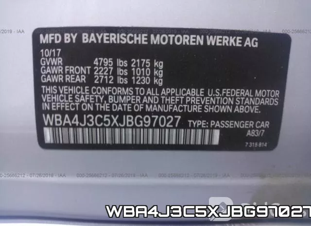 WBA4J3C5XJBG97027 фото 10