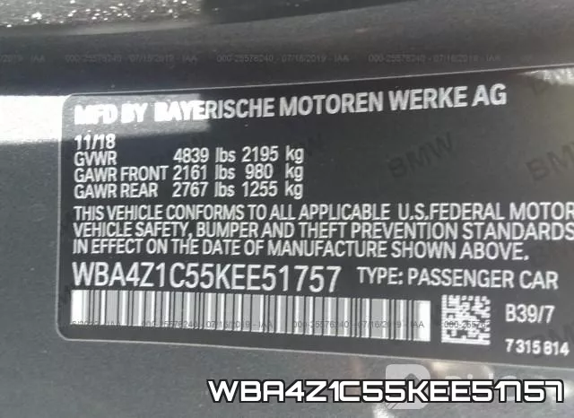 WBA4Z1C55KEE51757 фото 10
