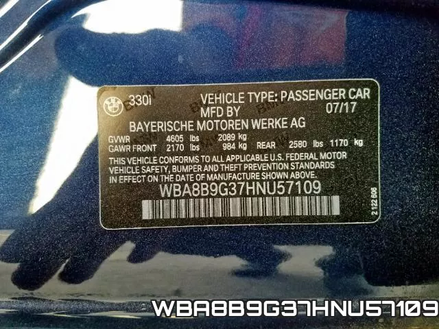 WBA8B9G37HNU57109 фото 2