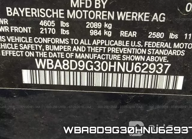 WBA8D9G30HNU62937 фото 10