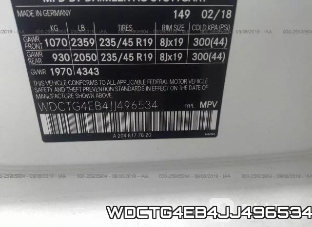 WDCTG4EB4JJ496534 фото 10