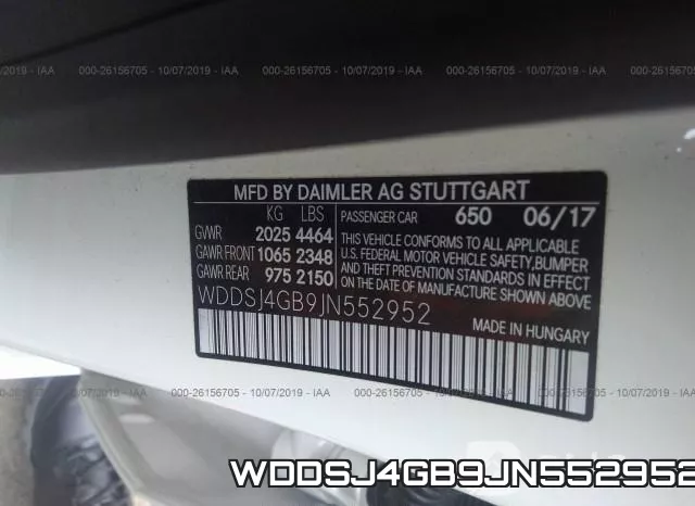 WDDSJ4GB9JN552952 фото 10