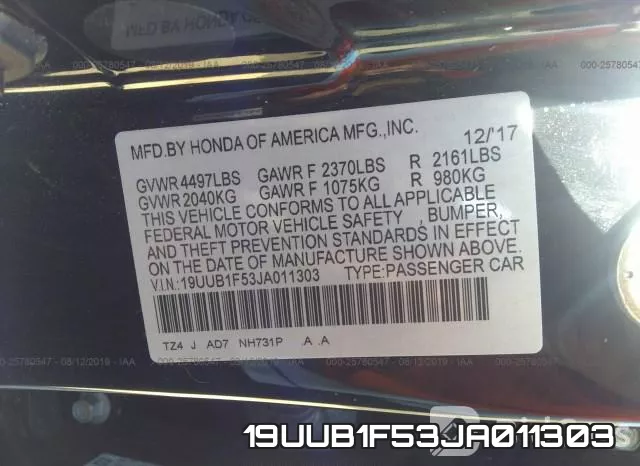 19UUB1F53JA011303 фото 10