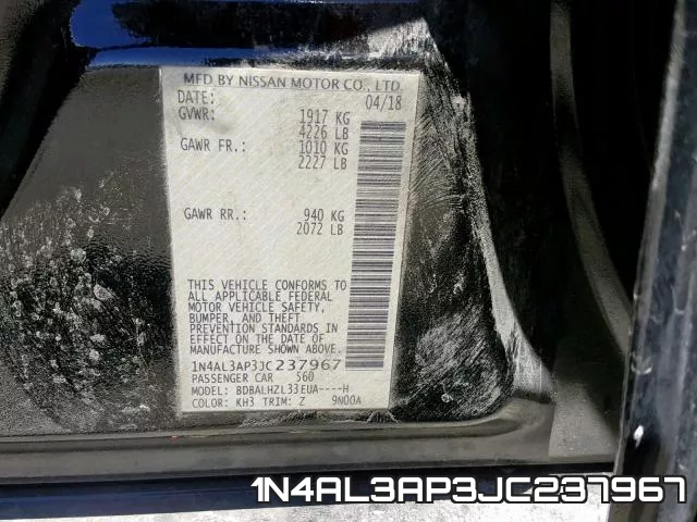 1N4AL3AP3JC237967 фото 2