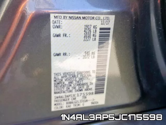 1N4AL3AP5JC175598 фото 2