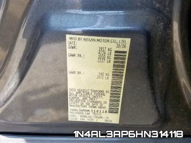 1N4AL3AP6HN314118 фото 2