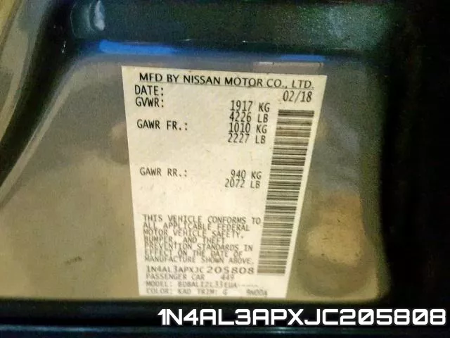 1N4AL3APXJC205808 фото 2