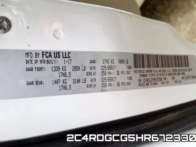 2C4RDGCG5HR672330 фото 2