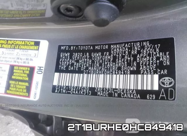 2T1BURHE0HC849418 фото 10