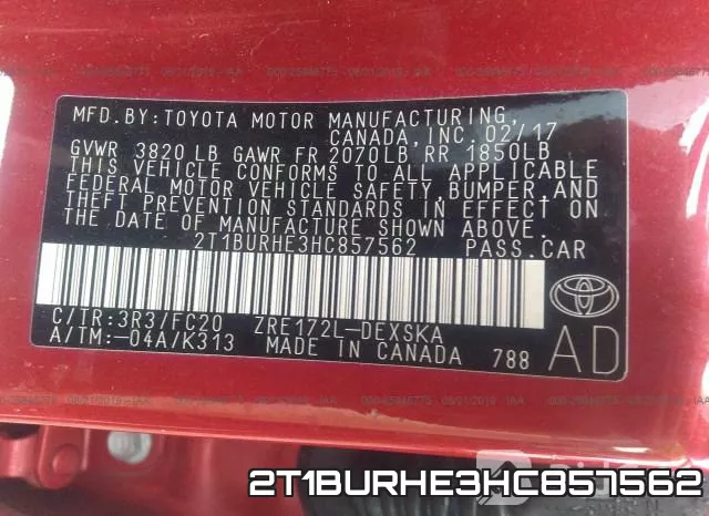 2T1BURHE3HC857562 фото 10