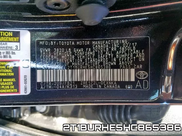 2T1BURHE5HC865386 фото 2