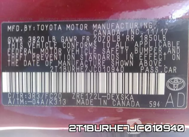 2T1BURHE7JC010940 фото 10