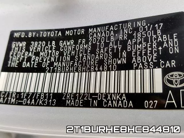 2T1BURHE8HC844810 фото 2