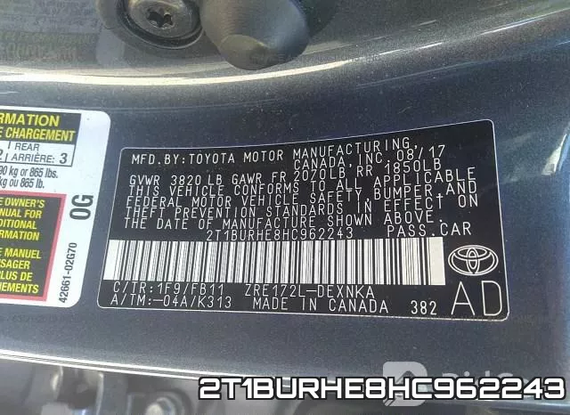 2T1BURHE8HC962243 фото 10