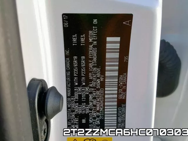 2T2ZZMCA6HC070303 фото 2