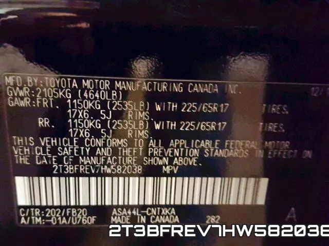 2T3BFREV7HW582038 фото 2